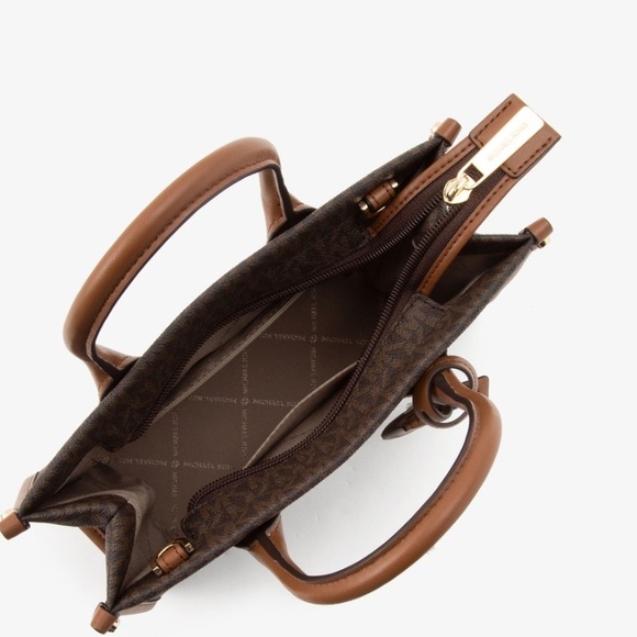 🔥Offer of the day!Michael Kors Mirella Small Crossbody Tote Bag Brown Signature - Picture 4 of 13